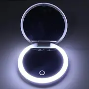 Travel Compact Mirror with UV Camera for Sunscreen Test, Sunscreen Testing Mirror, 2X Magnification Portable Lighted Mirror for Handbag Pocket, Gifts