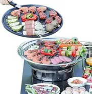 [Singring] Korean Charcoal Tabletop BBQ Grill, 13.8 Inches, Stainless Steel, Adjustable Vents, Outdoor