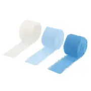 3 Rolls Chiffon Ribbon 2" 7Yard Navy/Light Blue/Cream