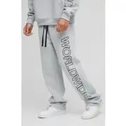 Mens Grey Marl Relaxed Worldwide Joggers