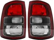 Brake Light Replacement for 2019 2020 2021 2022 RAM 2500 Halogen Tail Light Right Side and Left Side Black Decorative Frame 68409003AD 68409002AD