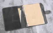 A4 loose leaf Writing note Notebook Retro Diary Notepad cow leather black Q398