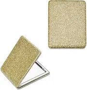 Guqqeuc Compact Mirror with Magnification Portable Cosmetic Mirror for Makeup Travel Foldable Mirrors for Pocket Purse Leather Mirrors for Women