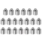 20Pcs Cord End Cap 6mm ID Stainless Steel Barrel End Caps for DIY Bracelets