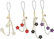 ETHZZLE 4pcs Flower Design Earphone Port Dust Plugs Decorative for Cell Phones Durable Prevent Fluff and Extend Device Life