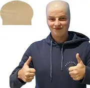 Fancy Dress Bald Cap - Latex Halloween Bald Wig Accessory for Adults, Fun Novelty Item, Themed Party, Cosplay, Skull Wig Cap Costume
