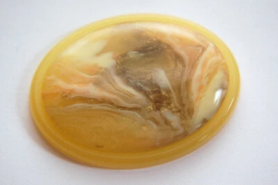 Vintage Yellow Peach and White Swirl 40x30mm Cabochons cab405F