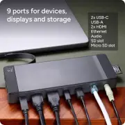 ZAGG 9-Port Hub Multiple Device USB C Docking Station For PC, Laptop, IOS -NEW
