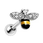 Honey Bee Piercing Enamel Labret 16g (1.2mm) 316L Steel Tragus Helix Honeybee Uk