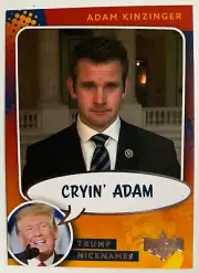 2020 DECISION ADAM KINZINGER "CRYIN' ADAM" DONALD TRUMP NICKNAMES INSERT CARD