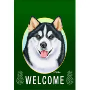 Alaskan Malamute Pineapple Welcome Decorative Flag