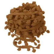 20 Yards Pom Pom Ball Fringe Trim Ribbon Sewing Trim DIY Crafts, 8mm Khaki