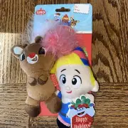 NWT Cat toys two Rudolph & Herbie Elf Christmas Holiday stocking stuffer gift