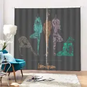Color Figure People 3D Curtain Blockout Photo Printing Curtains Drape Fabric