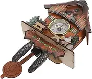 HIAKDOFT Traditional Seesaw Motion Cuckoo Clock Quartz Movement Wooden Decorative Wall Clock