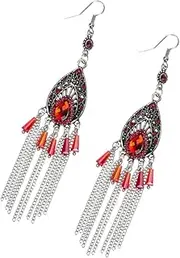 [WOFASHPURET] Elegant Water Drop Earring Vintage Tassel Earring Jewelry Long Style Alloy Eardrops Jewelry