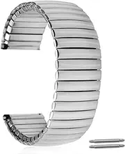 [Hearkent] Heartkent 18 mm 20 mm 22 mm Elastic Watch Strap, Stainless Steel Expansion Watch Straps, Unisex