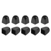 10Pcs 4mm Metal Bell Stopper Square Cord Ends Lock Rope Fastener, Black