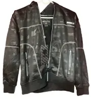 Hoodie Jacket Full Zip by Encrypted Size M Kids 10/12 Boys Black Camo MSRP $38