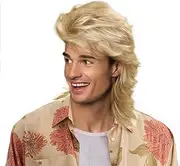 Mullet Wigs for Men 80s Costumes Fancy Party Adult Funny Wigs for Men (Blonde)