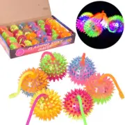 Flashing LED Light Up Spikey Balls Bouncy Colourful Ball Boys Girls Sensory Toy