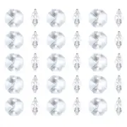 K9 Crystal Octagon Beads with 2 Holes 100 Pack 14mm Chandelier Prisms Clear