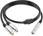 JSADZKJ 1/4 inch to 2RCA Audio Y Splitter Cable,6.35mm TRS Female to 2 RCA Male Stereo Audio Adapter Cable Gold-Plated 6.35mm TRS Stereo Plug to 2 RCA Connector (6.35mm F to RCA F)
