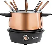 fondue set 1.5 litres copper black 10-piece