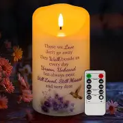 Hummingbird Flameless Memorial Candle, Real Wax LED Light with Remote Sympath...