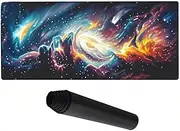 WACOOL Cosmos Gaming Mouse Pad Large Mouse Pad XL Mousepad Big Desk Mat with Non-Slip Rubber Base Stitched Edges Mouse Mat and Keyboard Pad for Gaming and Office (800x300)