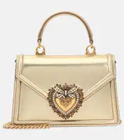 [Dolce & Gabbana] Dolce & Gabbana Devotion Small leather shoulder bag One Size gold