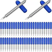 MondenUZ 50 Pcs Deep Cut Blades 30 45 60 Degree Lettering Blade Carbide Blade Cutter Compatible with Roland Plotter Cutting Blades Replacement Carving Tools for Fabric Thin Cardboard
