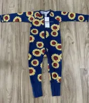 BONDS BABY ZIP WONDERSUIT - NAVY SUNFLOWERS - BNWT SIZE 2