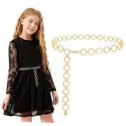 Kids Metal Waist Chain Belt, Shiny Adjustable Chain Waist Belt for Girls