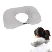Press Type Inflatable U Shaped Travel Neck Pillow Car Flight Head Rest Cushion
