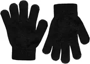 [HiFEN] Black Kids Thermal Knitted Winter Warm Insulated Gloves Running Touchscreen Outdoor Indoor School Snow Runner Gloves One Size