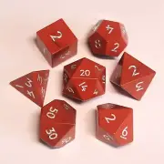 Natural Red Stone Gemstone Dice Set of 7 for DND, RPG, Table-Top Game Gift