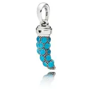 New Genuine Pandora Silver Blue Turquoise Corno Amulet Pendant Charm 397203EN168