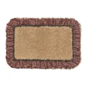 Beckham Bathmat 20x30 or 27x48 Country Farmhouse Ruffles Natural Black Burgundy