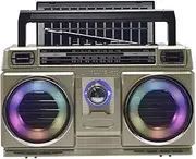 Portable Stereo Boombox, Solar/USB-C Rechargeable Radio, Double Speaker, Portable AM FM Radios, Bluetooth Radio,Operated with Best Reception Big Speaker and Precise Tuning Knob