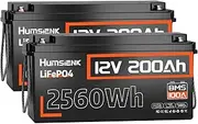 Humsienk LiFePO4 Battery, 12V 200AH, Deep Cycle Battery for Automotive, Marine, Solar Storage