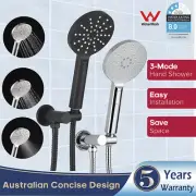 3 Function Hand held shower head set 1.5m shower hose G1/2 shower holder Chrome