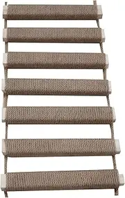 Cat Ladder 10x39 Inch Hanging Wooden Cat Bridge Wrapped with Linen Rope Scratch Resistant Ladder for Indoor Cats Supplies Climbing Frame for Indoor Cats Scratching Post