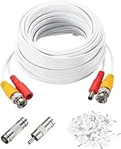 uxcell BNC Video Power Cable,10m/33ft All-in-One Security Camera Wire Cord DC Extension Wire for CCTV Security DVR Camera System Installation Plug & Play Cord,1 Set White