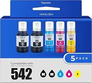 542 Ink Refill Bottles ET-5850 ET-5150 ET-5170 ET-16650 ET-5800 542 Ink Refill Bottle Compatible for Eco tank Pro ET5150 ET5170 ET5850 ET5800 ET16650 ET-16600 ET-5880 ET-5180 ST-C8000 Printer (5 Pack)