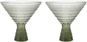 Fortessa Jupiter Hobnail Glass, 11.5 Ounce Martini (Set of 2), Smoke Gray