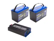 Kings 2x 12V 120Ah Deep Cycle Lithium LiFePO4 Battery + 2000W Pure Sine Wave Inverter