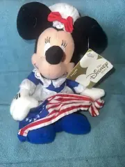 Disney Store Betsy Ross Minnie Mouse Plush Bean Bag 8" NWT