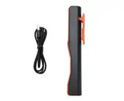 Rechargeable COB LED Flashlight Hand Pocket Pen Work Light with Magnetic Rotating Clip Orange