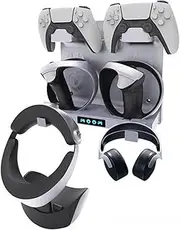 Controller Charging Station Wall Mount for PS5 for PS VR2 Controller Holder Wall Hanging Vertical Charging Stand Dock Controller Headphone Holder Storage Stand Hook
